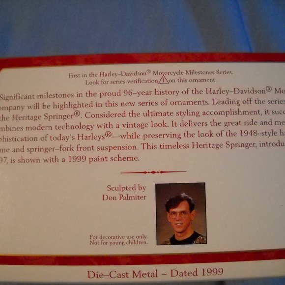 VINTAGE 1999 Hallmark Harley Davidson 1997 Heritage Spring w/1999paint scheme #1 - Picture 6 of 8